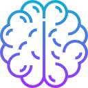 Brain in blue and purple gradient