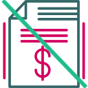 Invoice icon with horizontal green slash