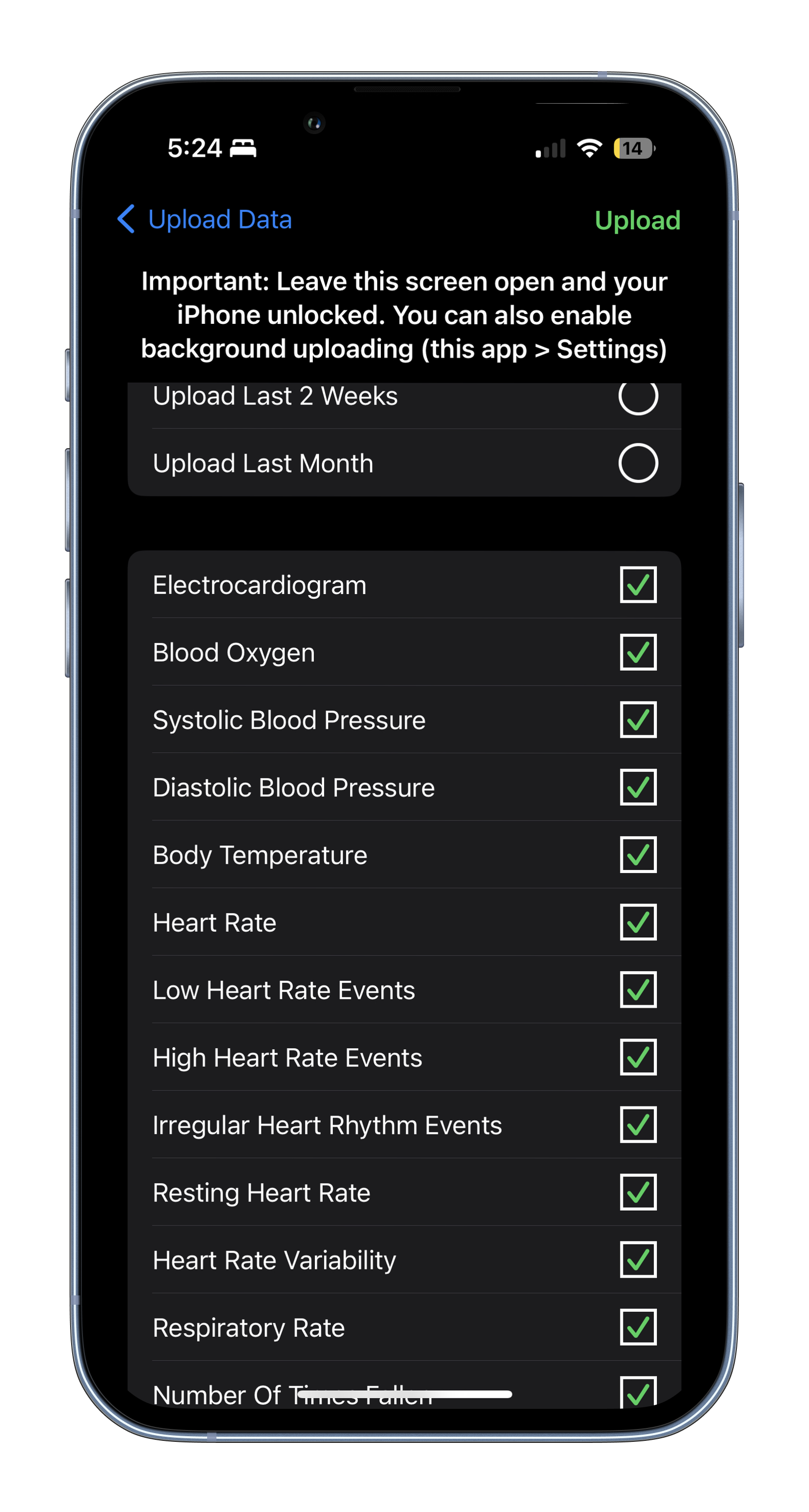 All Apple Health Data Categories Can Be Uploaded To A Patient's HeartCloud Account, Which Is Made Available To The Health Practice That Created Their Account