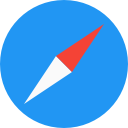 Safari icon (blue comass with red and white compass points)